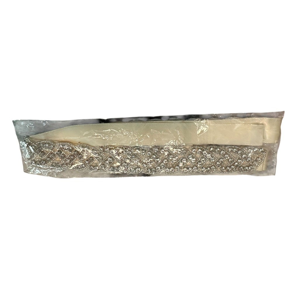 Cream White‎ Rhinestone Bridal Belt Wedding Dress Sash Handmade - Picture 4 of 7